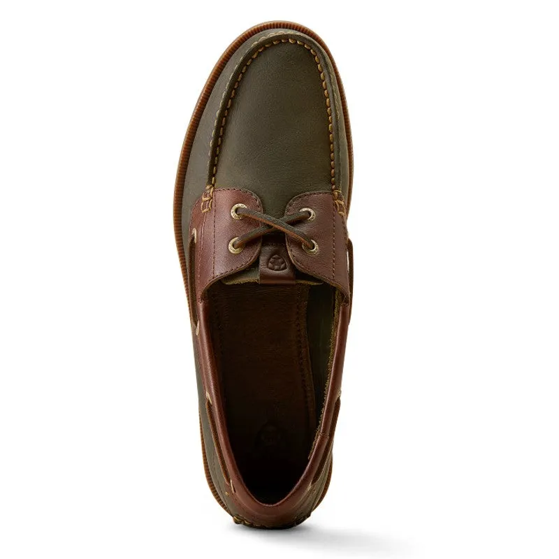 Ariat Antigua Mens Deck Shoe - Olive Night