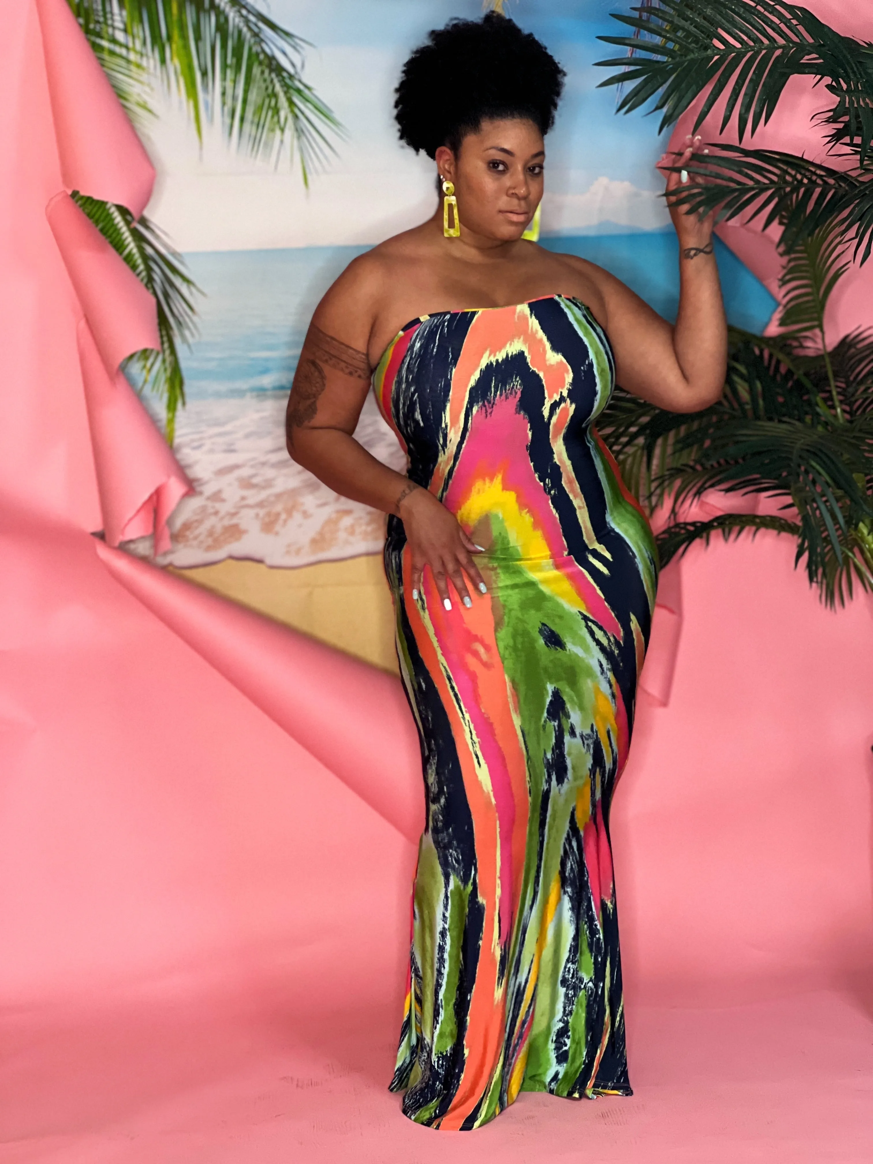 Ariel Maxi Dress - CURVY - (Multicolor)