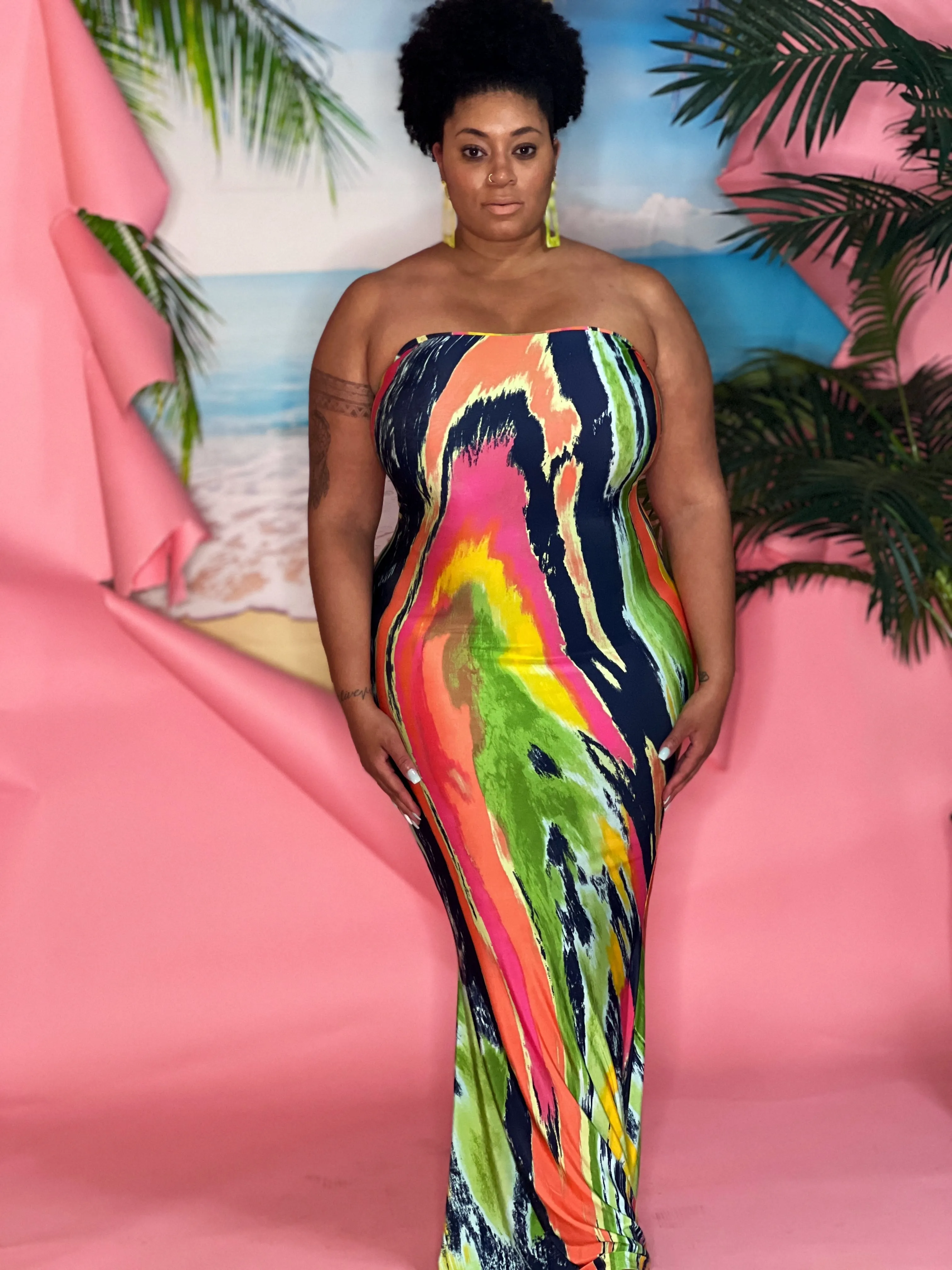 Ariel Maxi Dress - CURVY - (Multicolor)