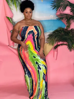 Ariel Maxi Dress - CURVY - (Multicolor)