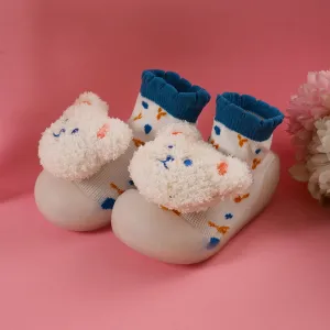Baby Grip Socks Shoes Bear White - Sunshine