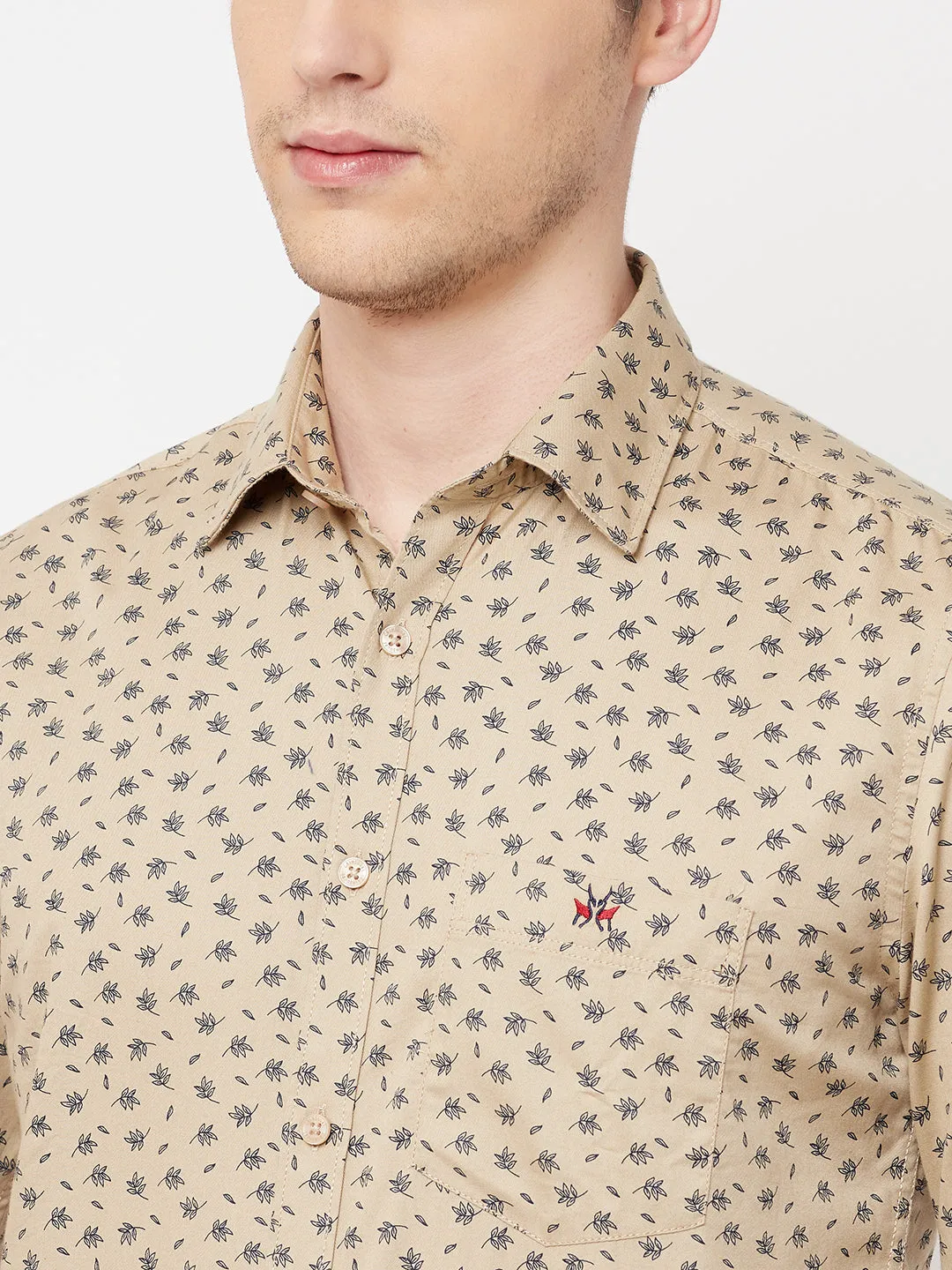 Beige Floral Shirt