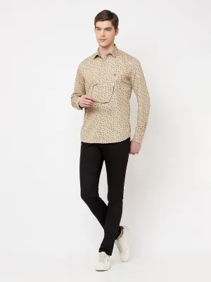 Beige Floral Shirt