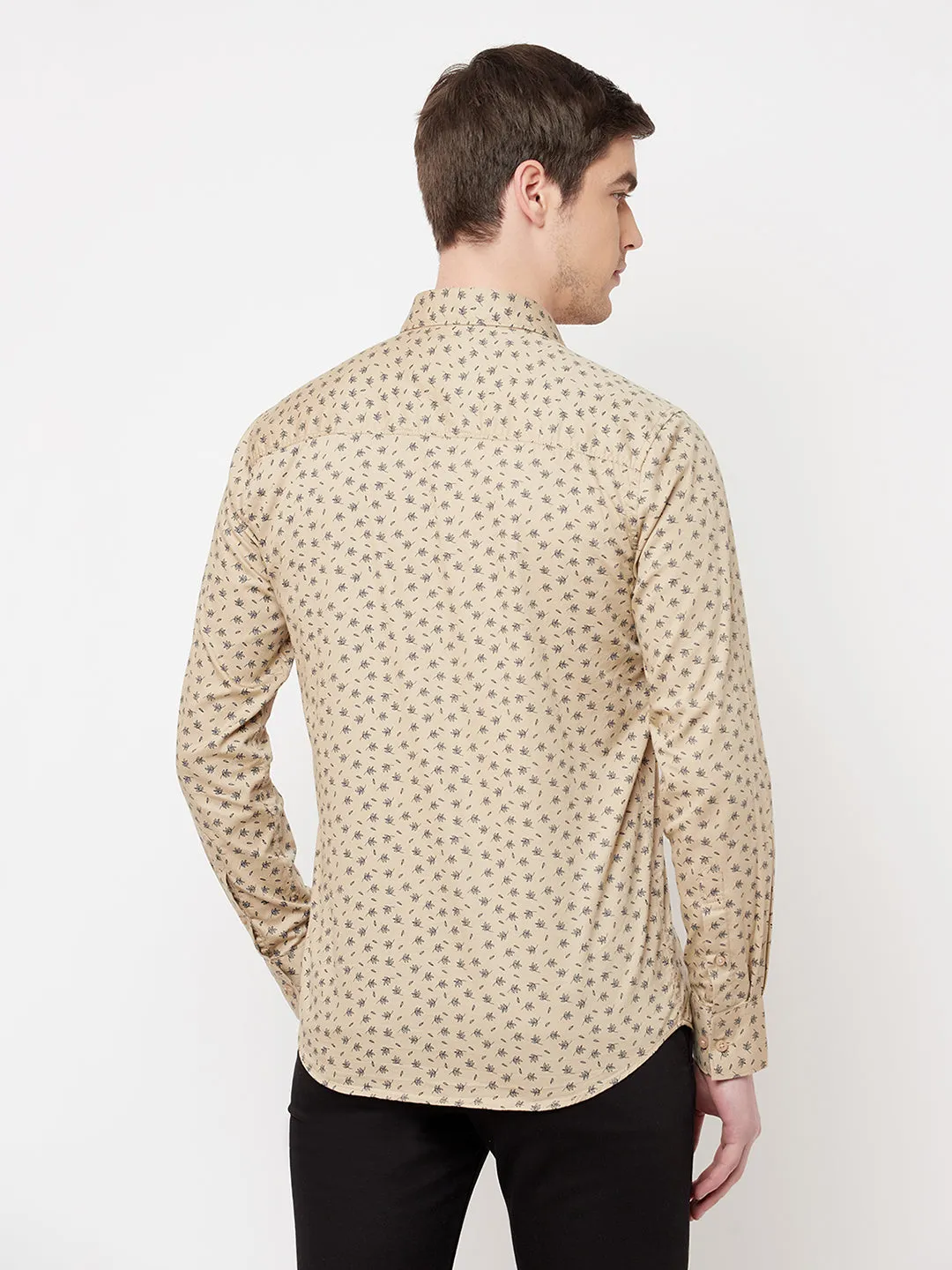 Beige Floral Shirt