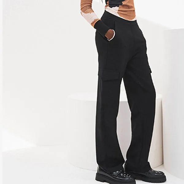 Black Ponte Utility Cargo Trousers