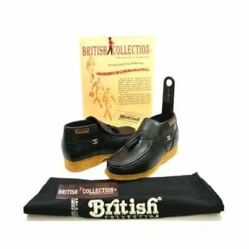 British Walkers Palace Men's Black Leather Slip On