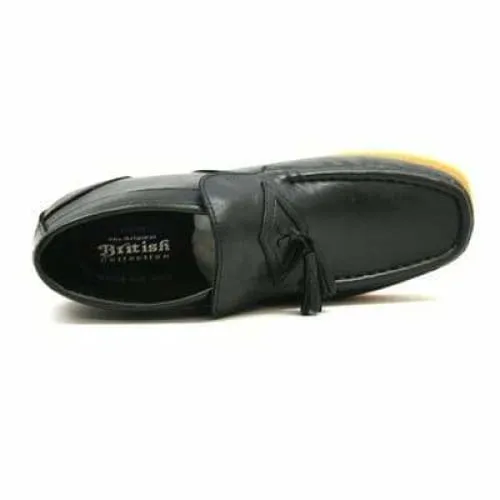 British Walkers Palace Men's Black Leather Slip On