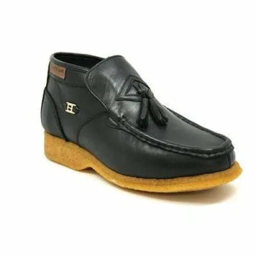 British Walkers Palace Men's Black Leather Slip On