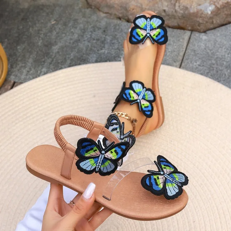 Butterfly Toe Loop Flat Sandals