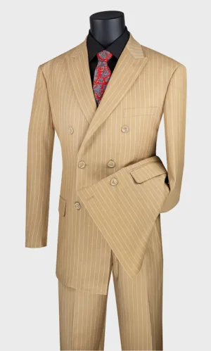 Camel Double Breasted Pinstripe Suit Camel Double Breasted Pinstripe Suit