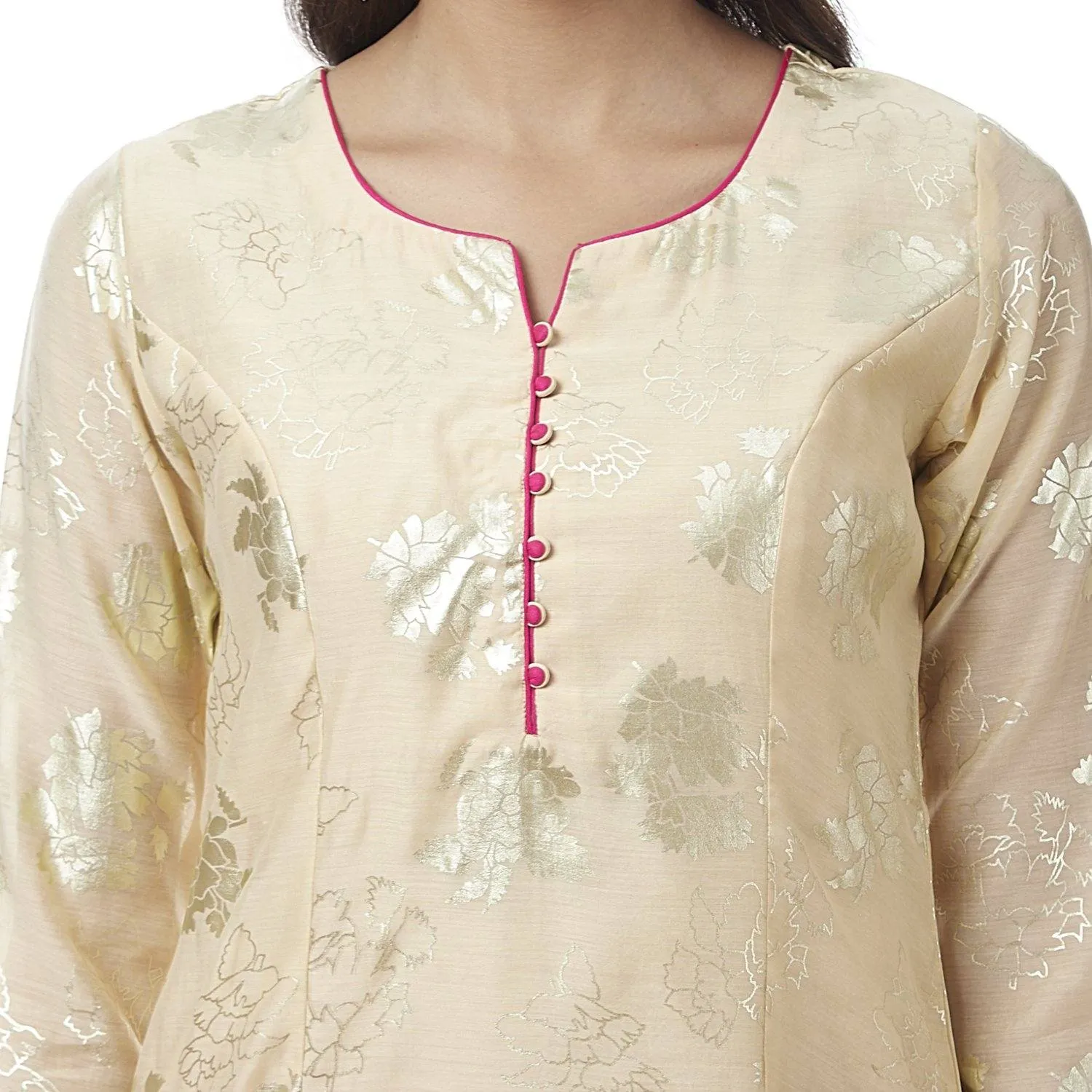 Chanderi Silk Kurta With Liner