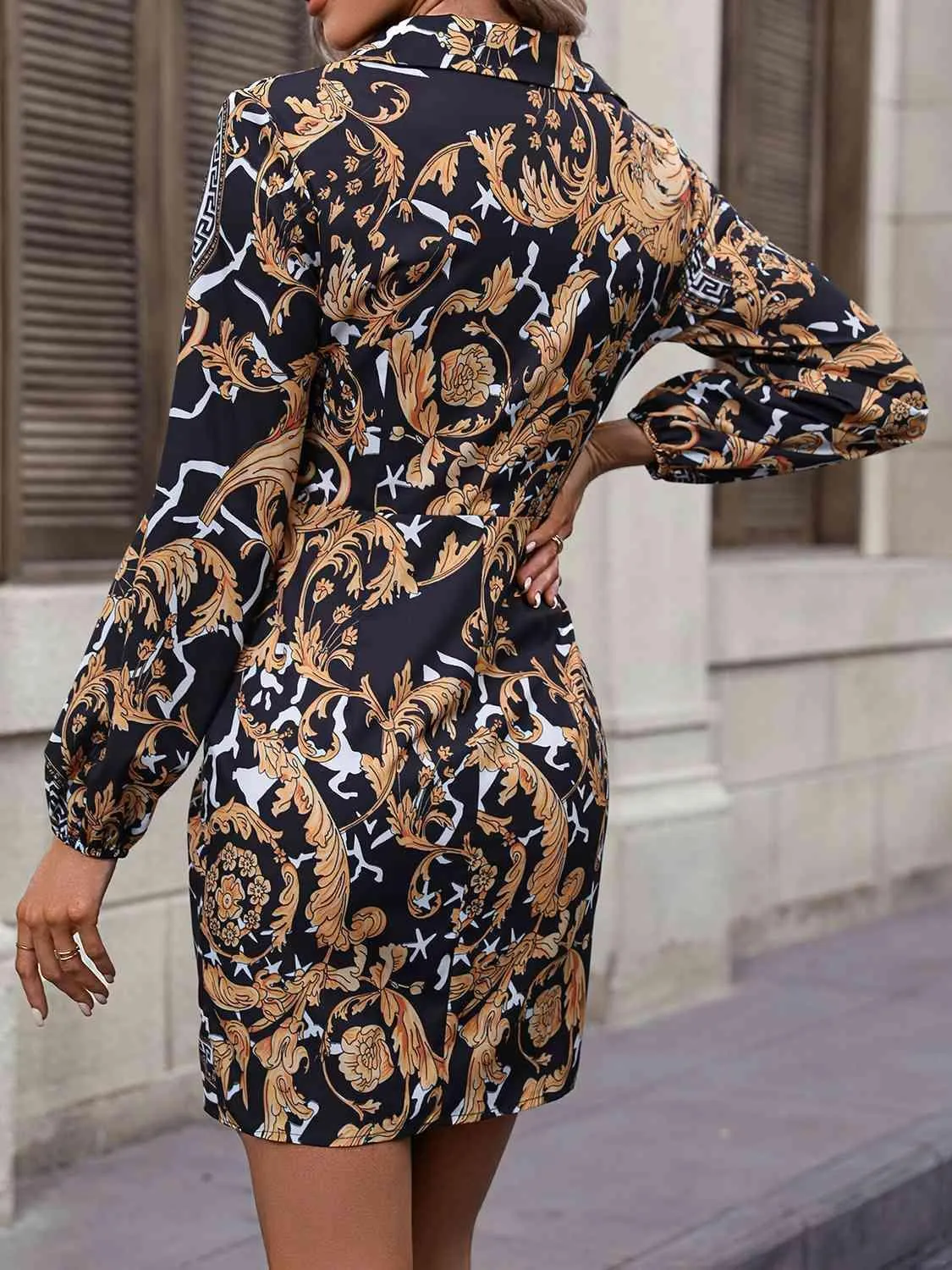 Classy Classic Long Sleeve Collared Dress