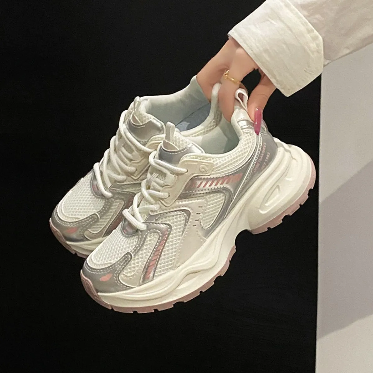 Contrast Mesh Platform Athletic