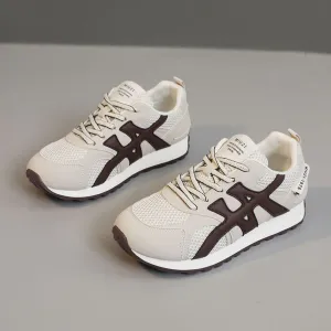Contrast Mesh Round Toe Athletic