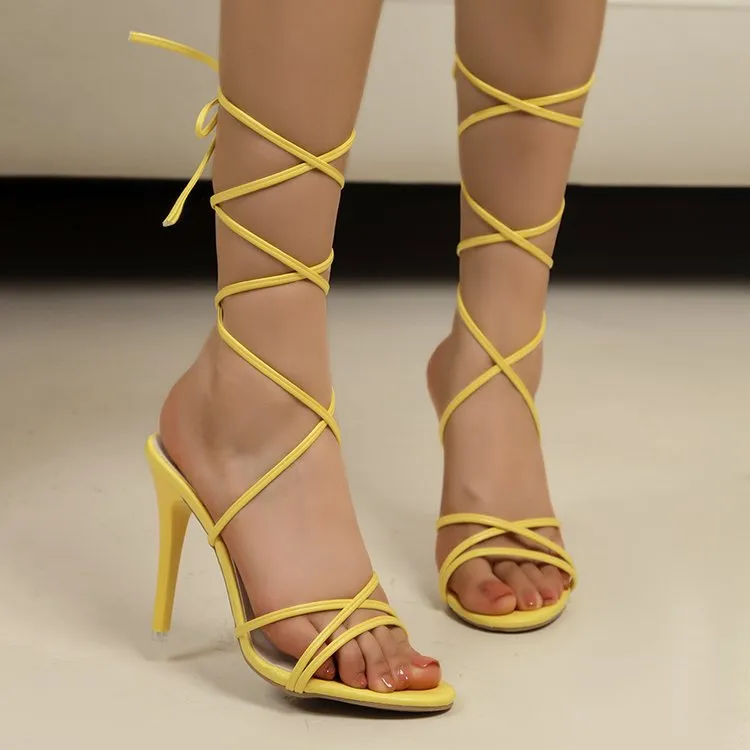 Cross Strap Stiletto Sandals