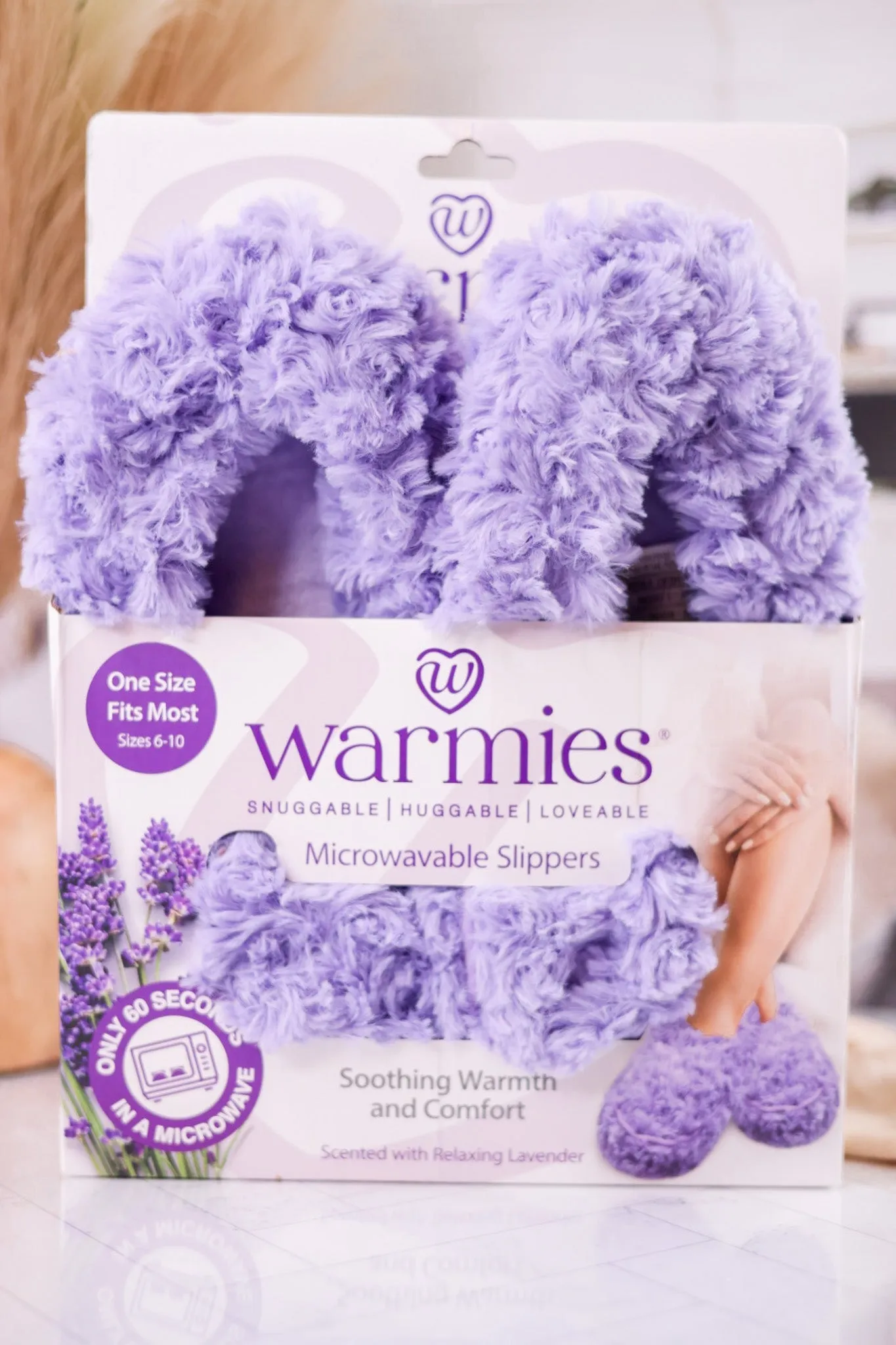 Curly Purple Warmies Slippers