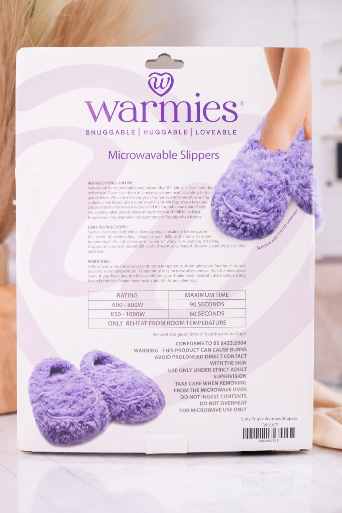 Curly Purple Warmies Slippers