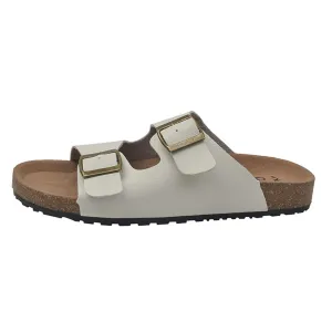 Double Buckle Flat Sandals