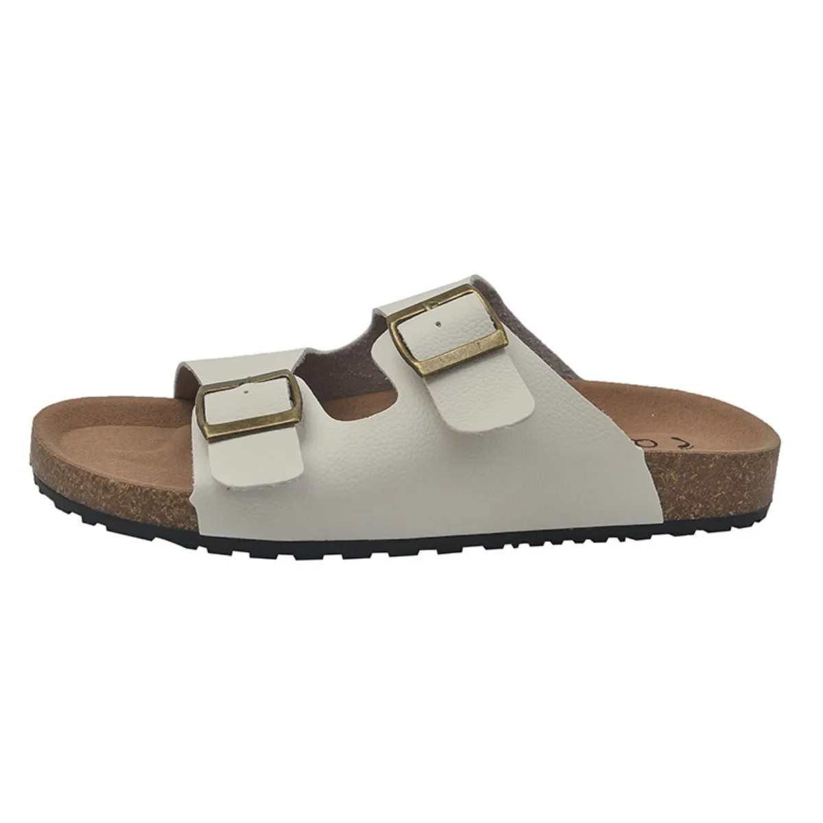 Double Buckle Flat Sandals