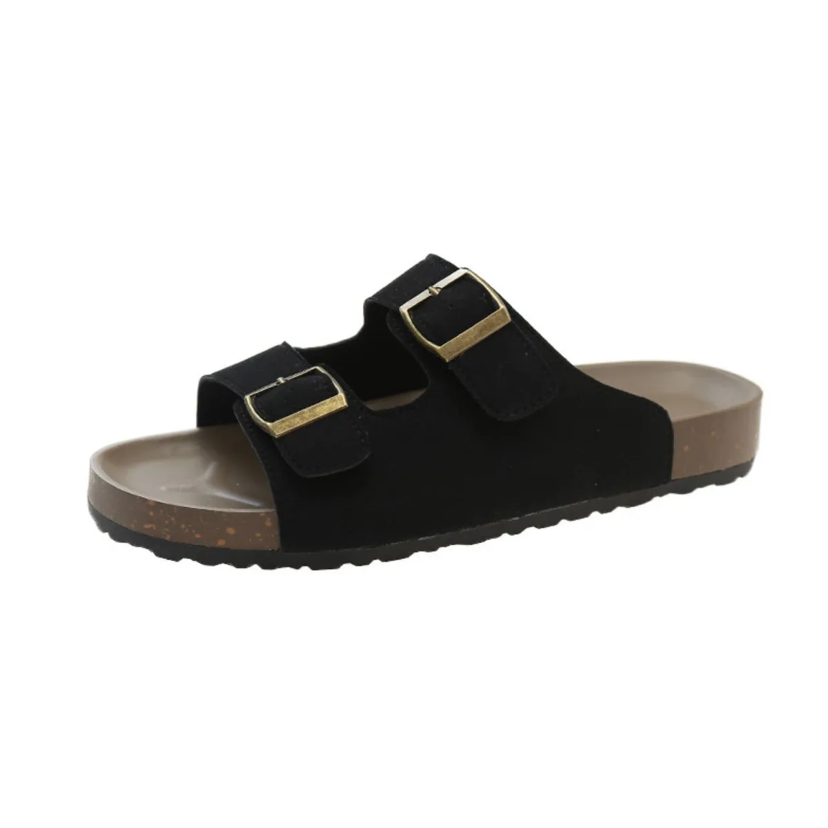 Double Buckle Flats Sandals