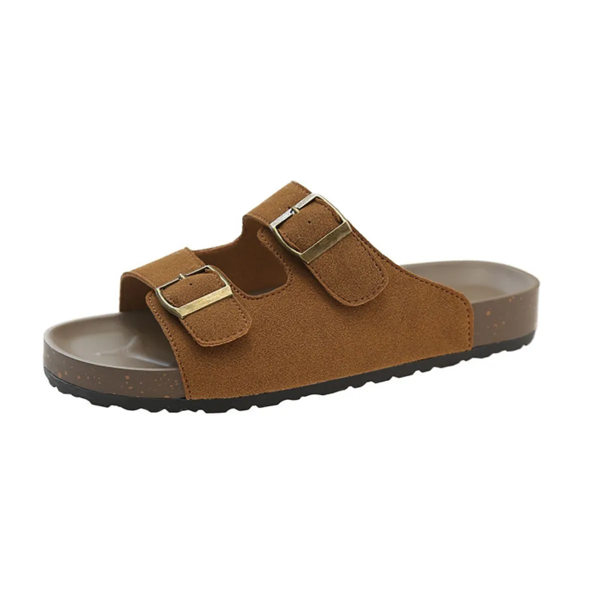 Double Buckle Flats Sandals