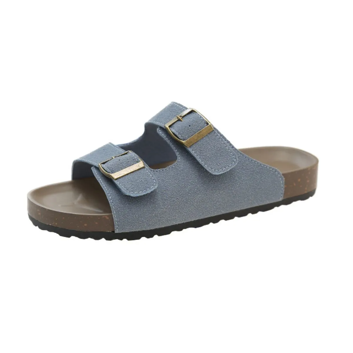 Double Buckle Flats Sandals