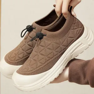 Drawstring Mesh Round Toe Sneakers
