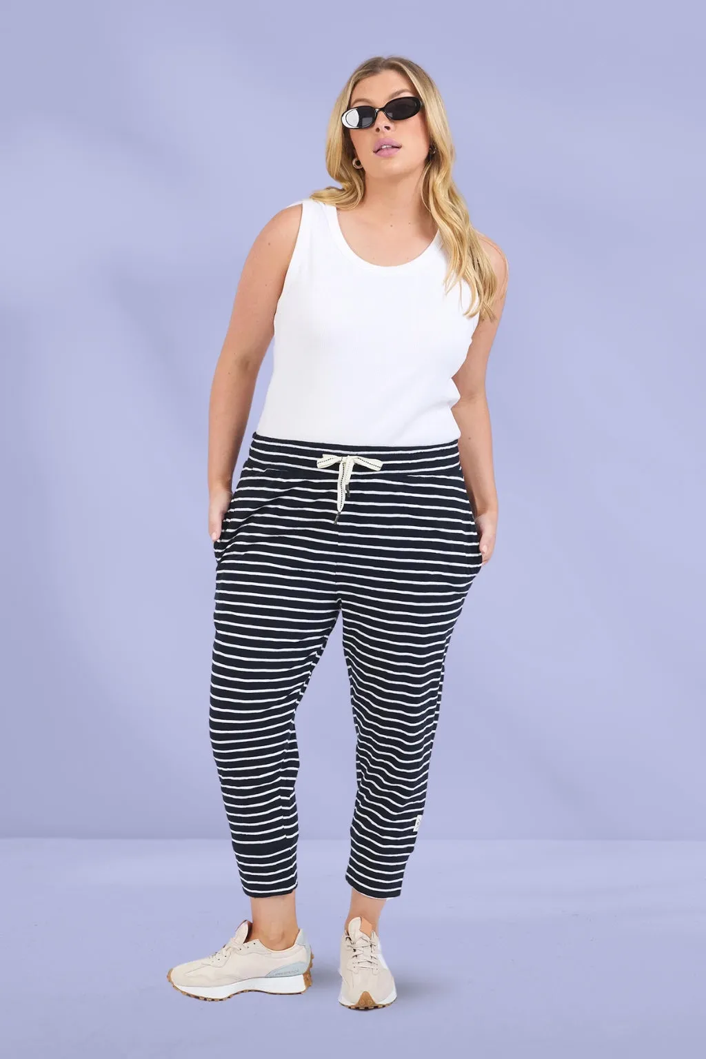 Elm Brunch Pants Navy White Stripe