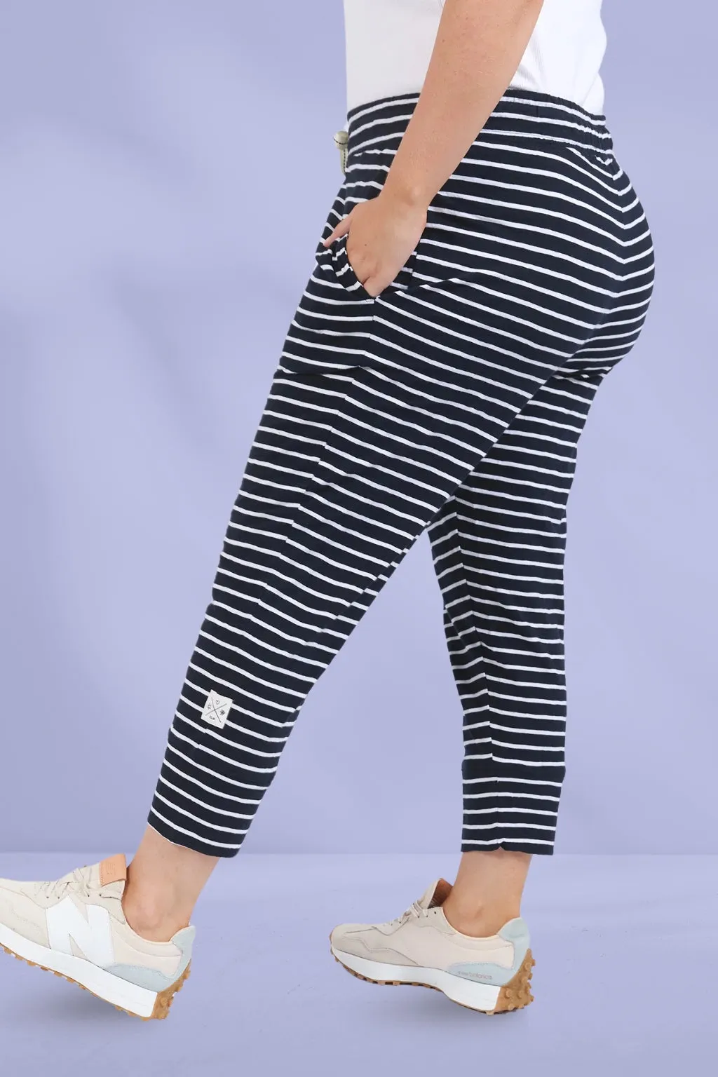 Elm Brunch Pants Navy White Stripe