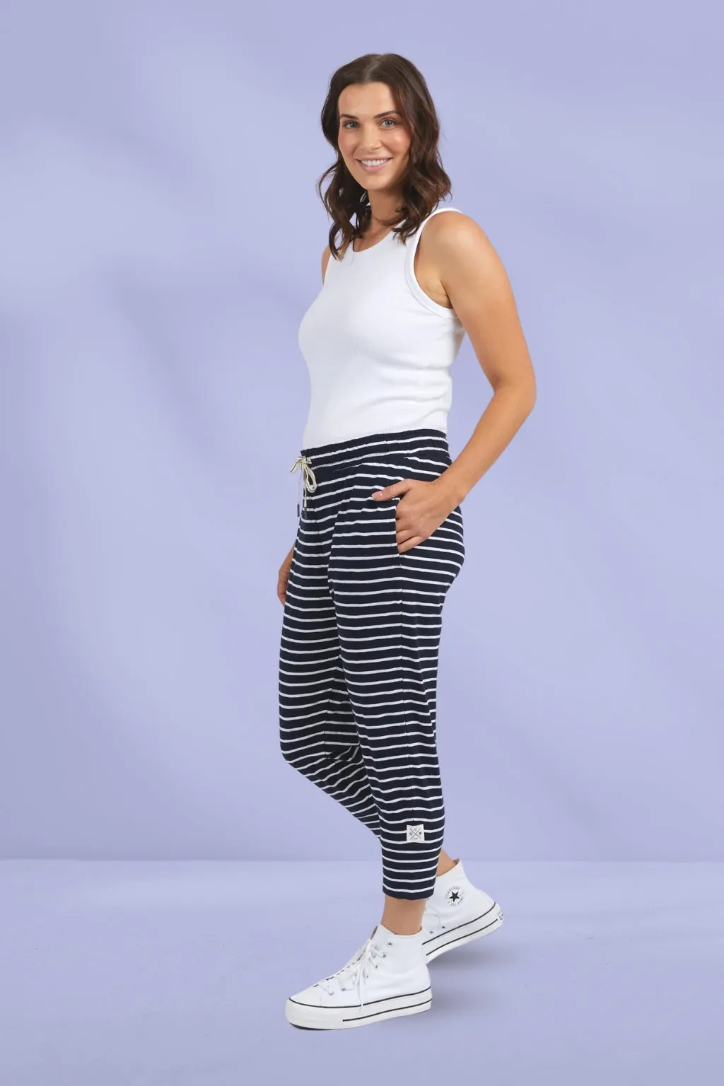 Elm Brunch Pants Navy White Stripe