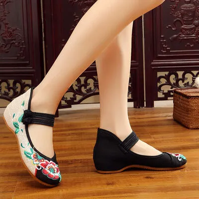 Embroidered Flat Slip-Ons