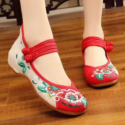 Embroidered Flat Slip-Ons
