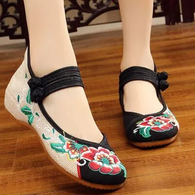 Embroidered Flat Slip-Ons