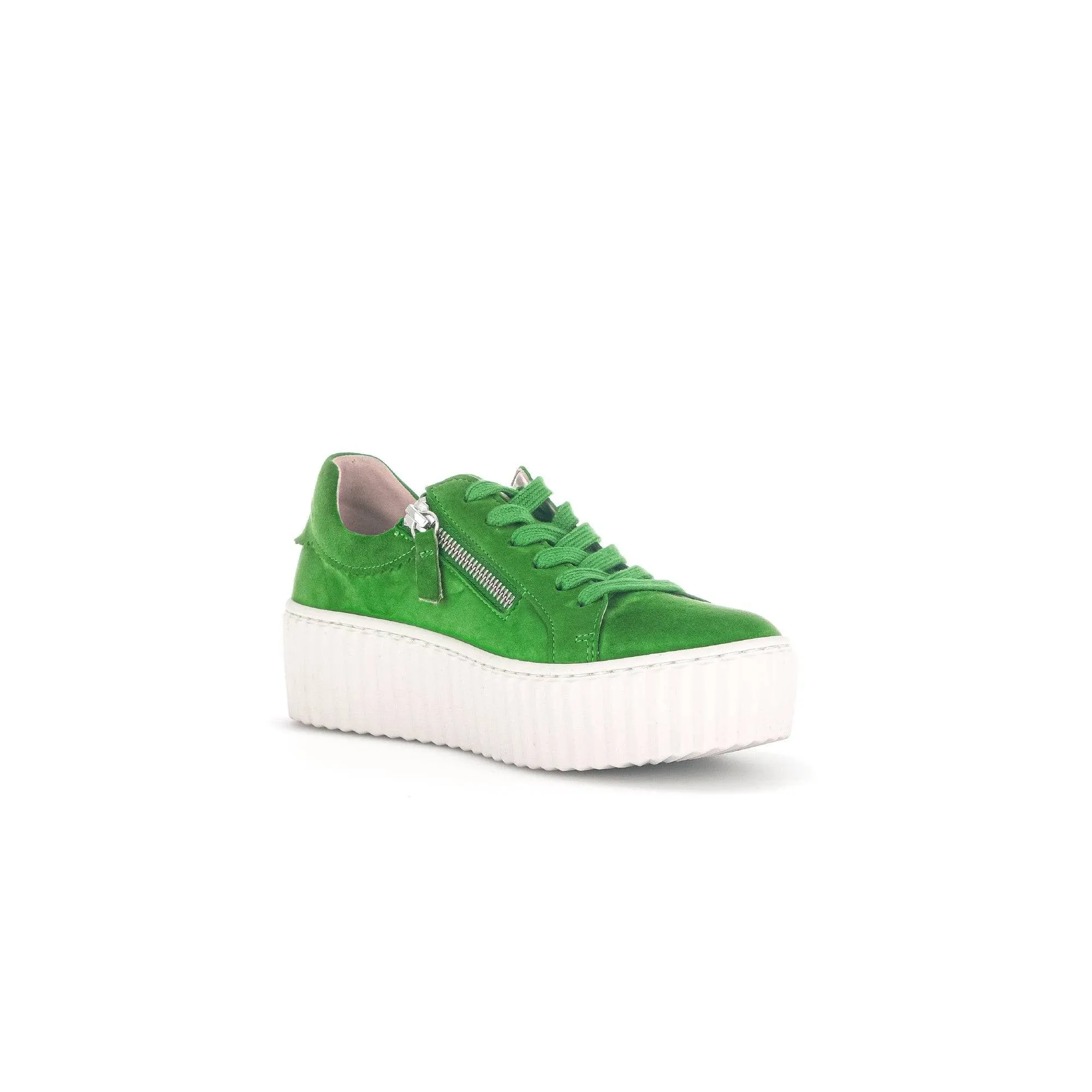 Gabor 43.200.31 Dolly Ladies Green Suede Lace Up Trainers