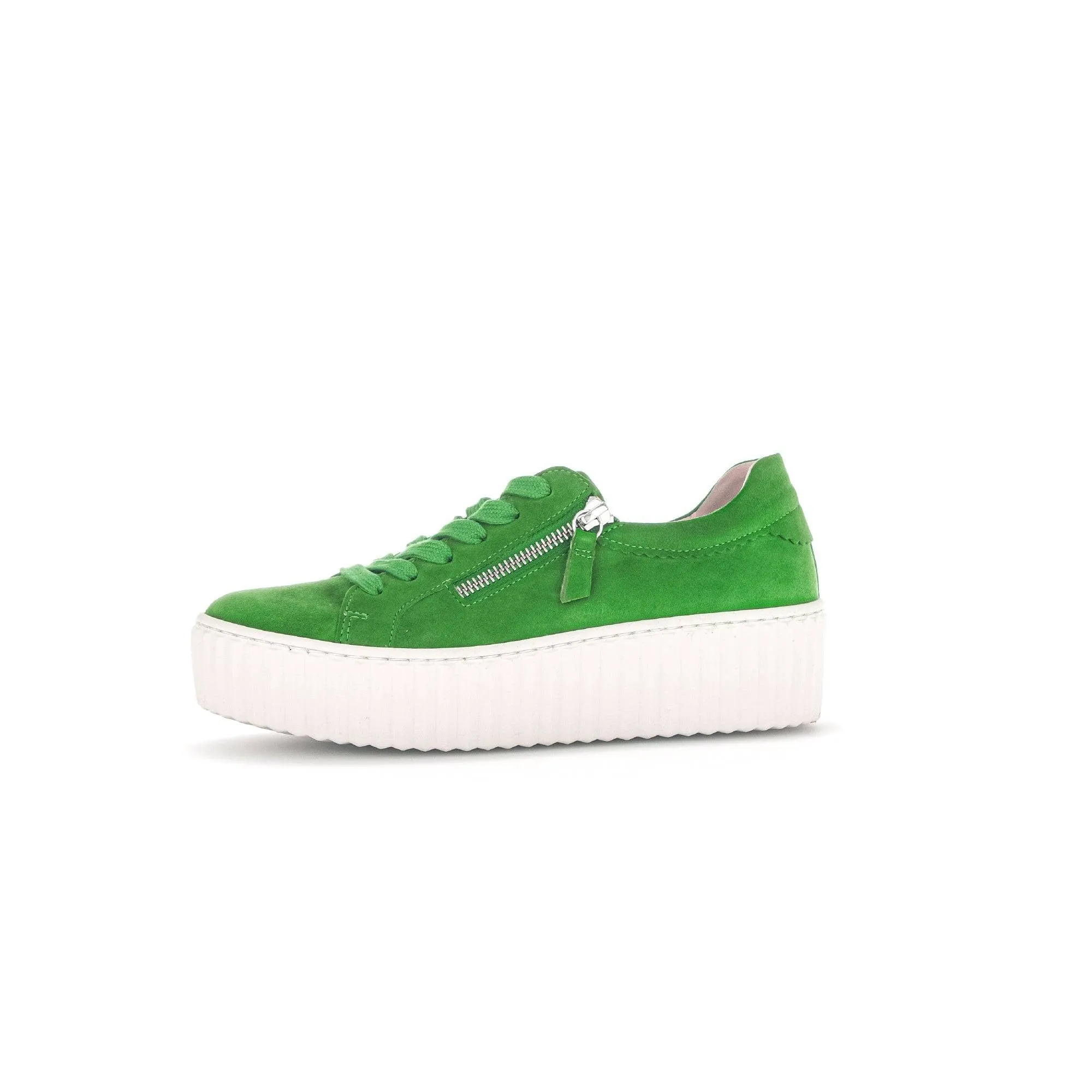 Gabor 43.200.31 Dolly Ladies Green Suede Lace Up Trainers