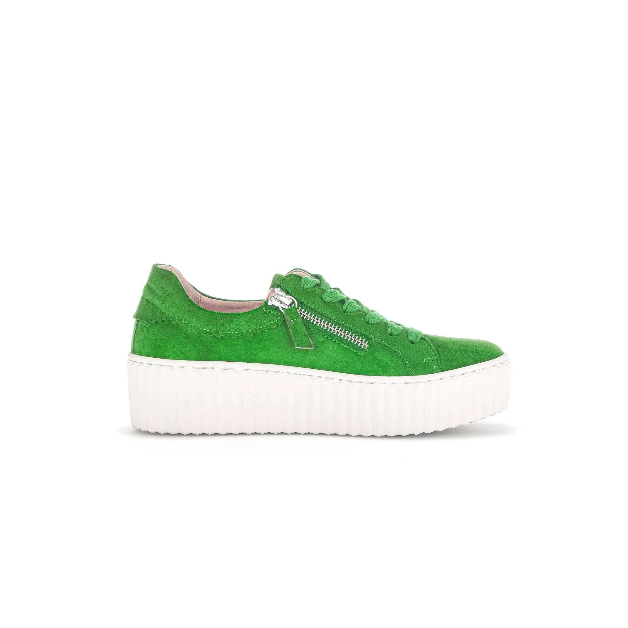 Gabor 43.200.31 Dolly Ladies Green Suede Lace Up Trainers