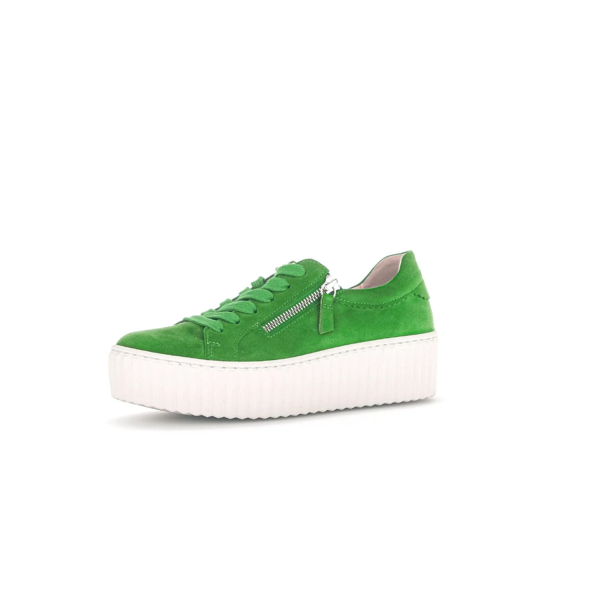 Gabor 43.200.31 Dolly Ladies Green Suede Lace Up Trainers