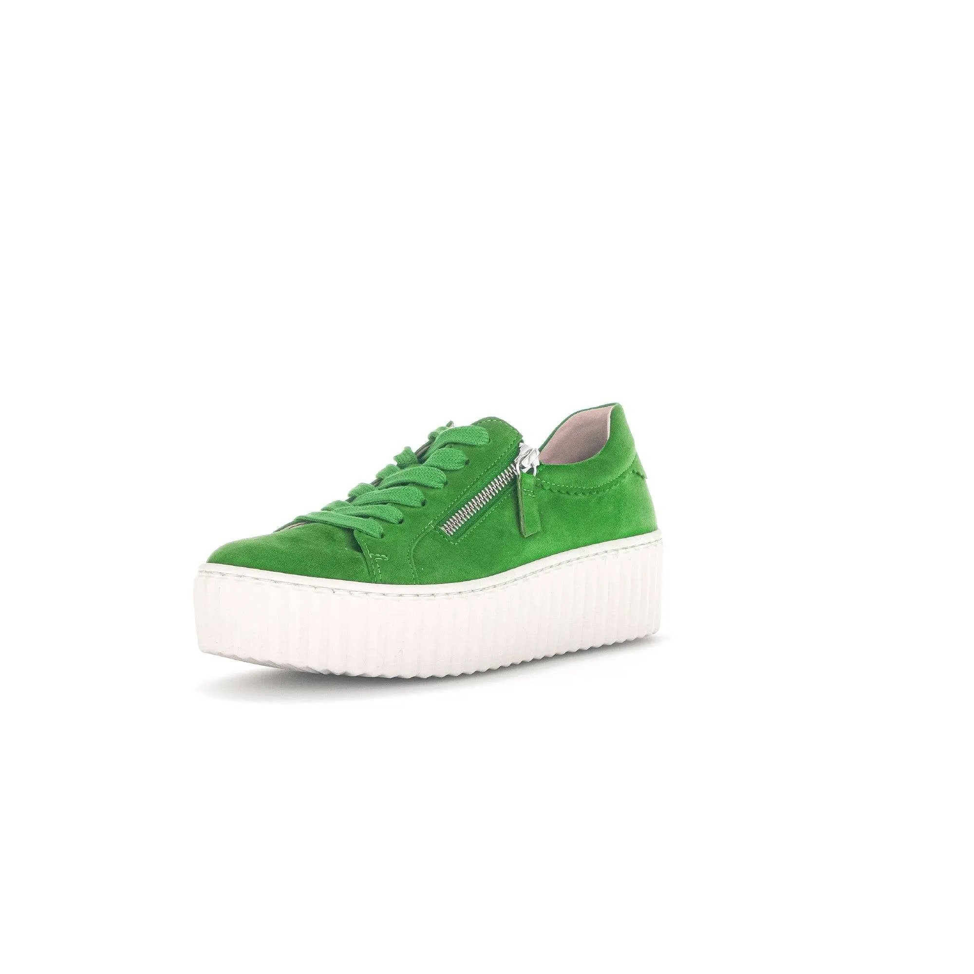 Gabor 43.200.31 Dolly Ladies Green Suede Lace Up Trainers