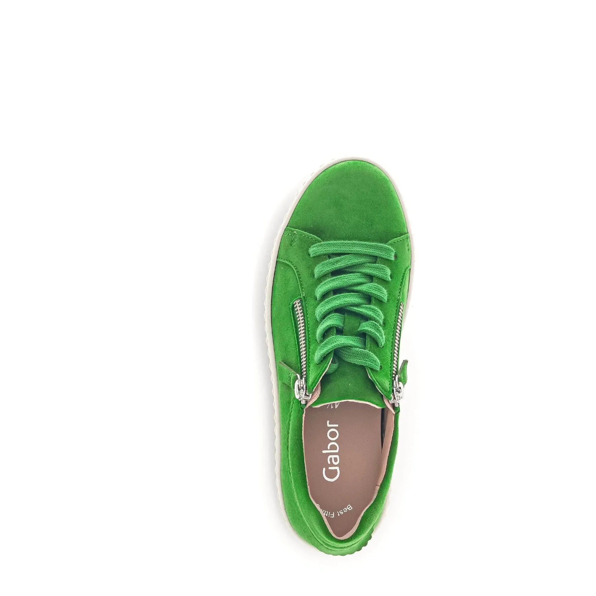 Gabor 43.200.31 Dolly Ladies Green Suede Lace Up Trainers
