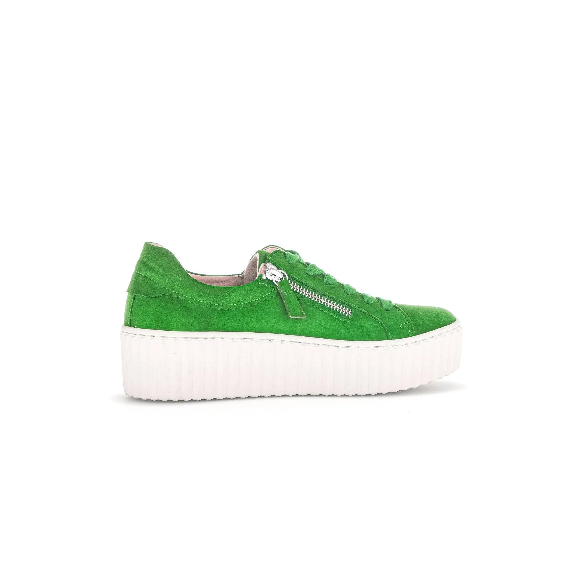 Gabor 43.200.31 Dolly Ladies Green Suede Lace Up Trainers