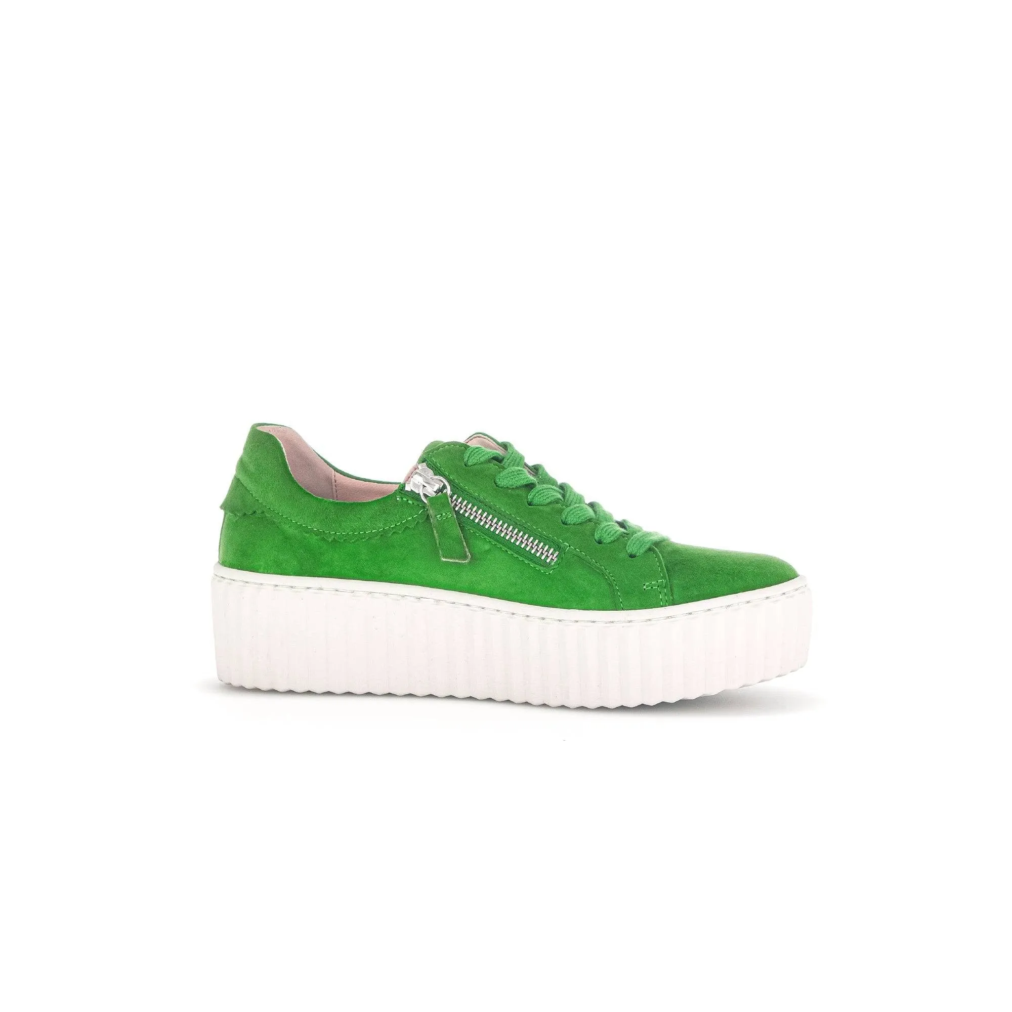 Gabor 43.200.31 Dolly Ladies Green Suede Lace Up Trainers
