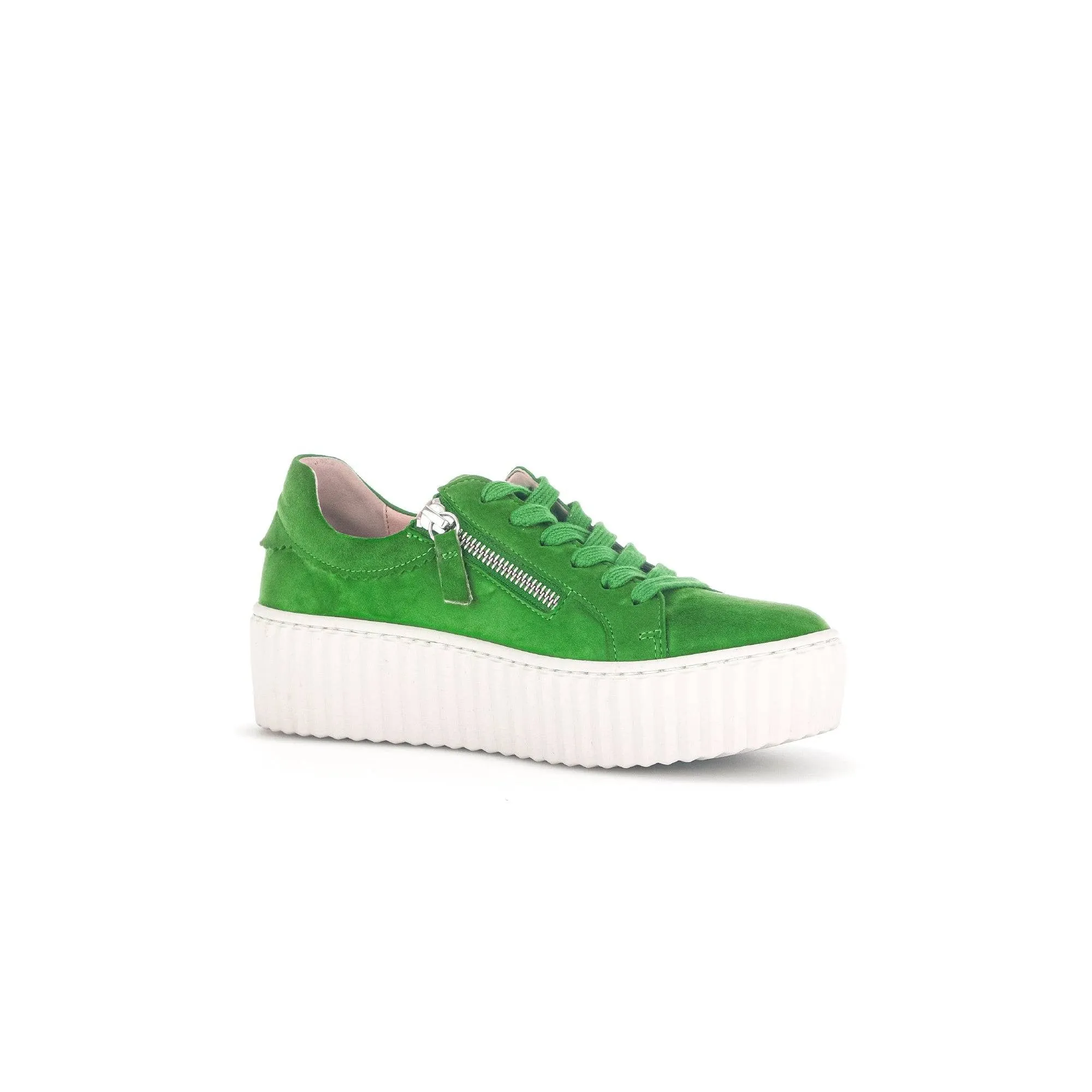 Gabor 43.200.31 Dolly Ladies Green Suede Lace Up Trainers