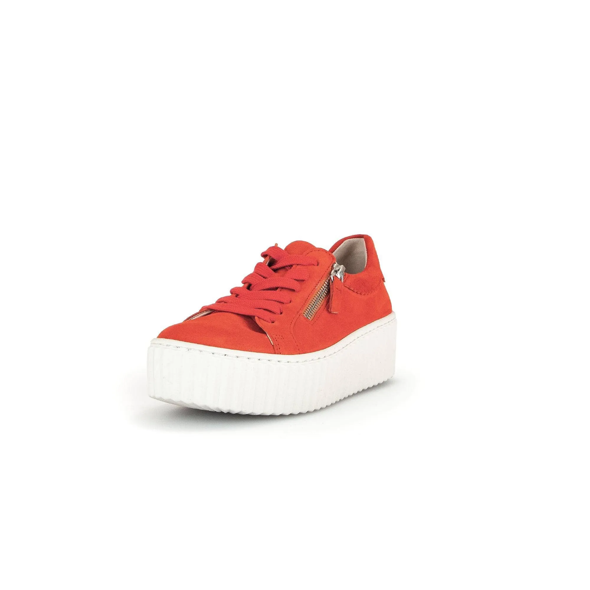 Gabor 43.200.35 Dolly Ladies Orange Suede Lace Up Trainers
