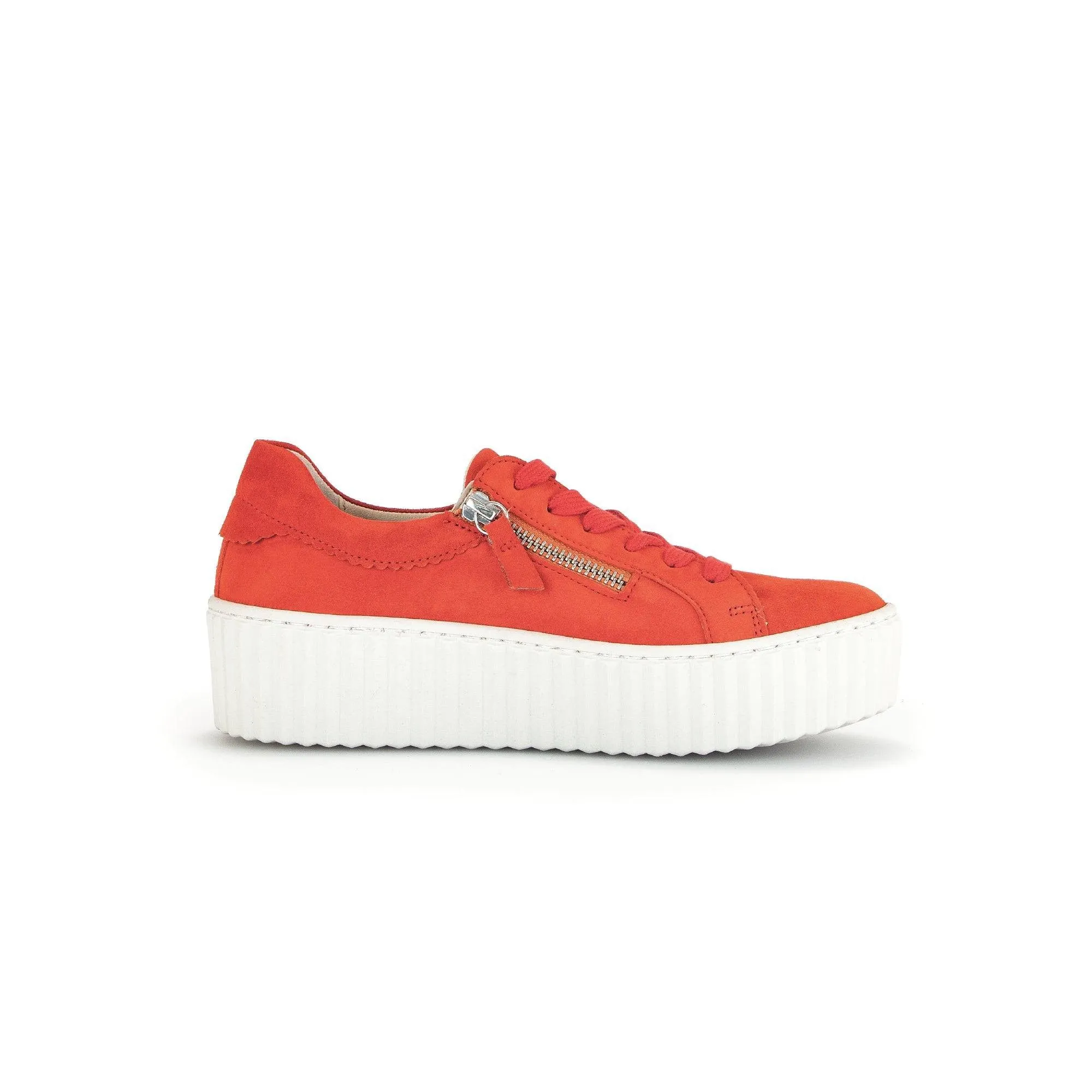 Gabor 43.200.35 Dolly Ladies Orange Suede Lace Up Trainers
