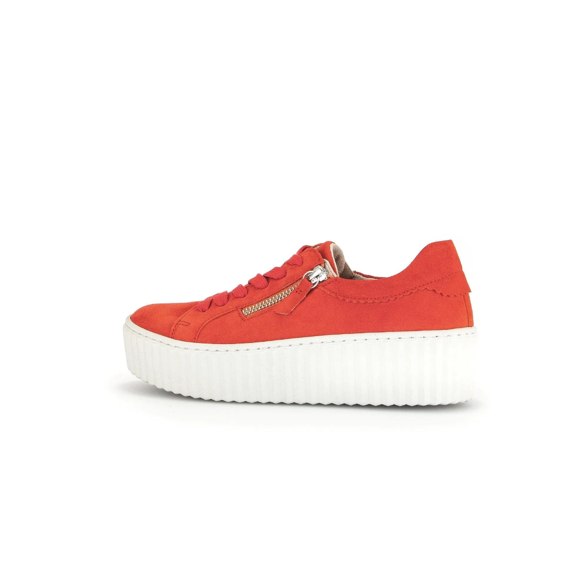 Gabor 43.200.35 Dolly Ladies Orange Suede Lace Up Trainers