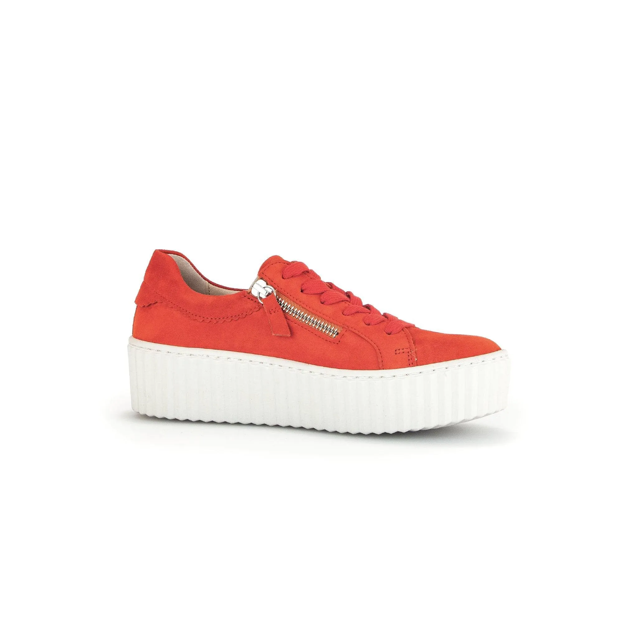 Gabor 43.200.35 Dolly Ladies Orange Suede Lace Up Trainers