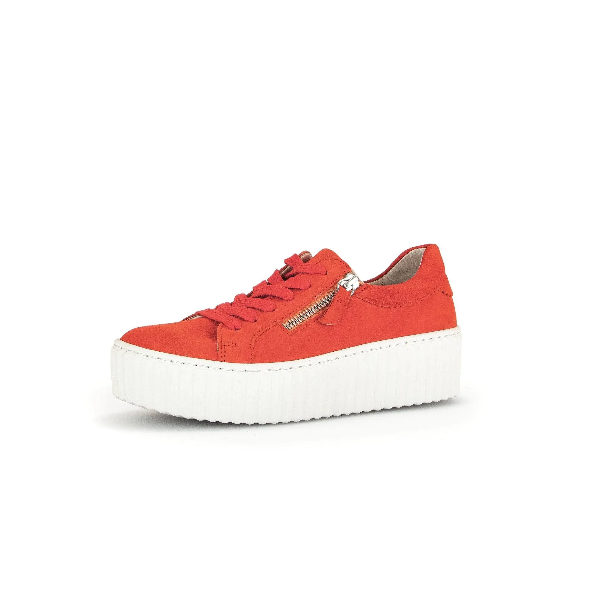 Gabor 43.200.35 Dolly Ladies Orange Suede Lace Up Trainers