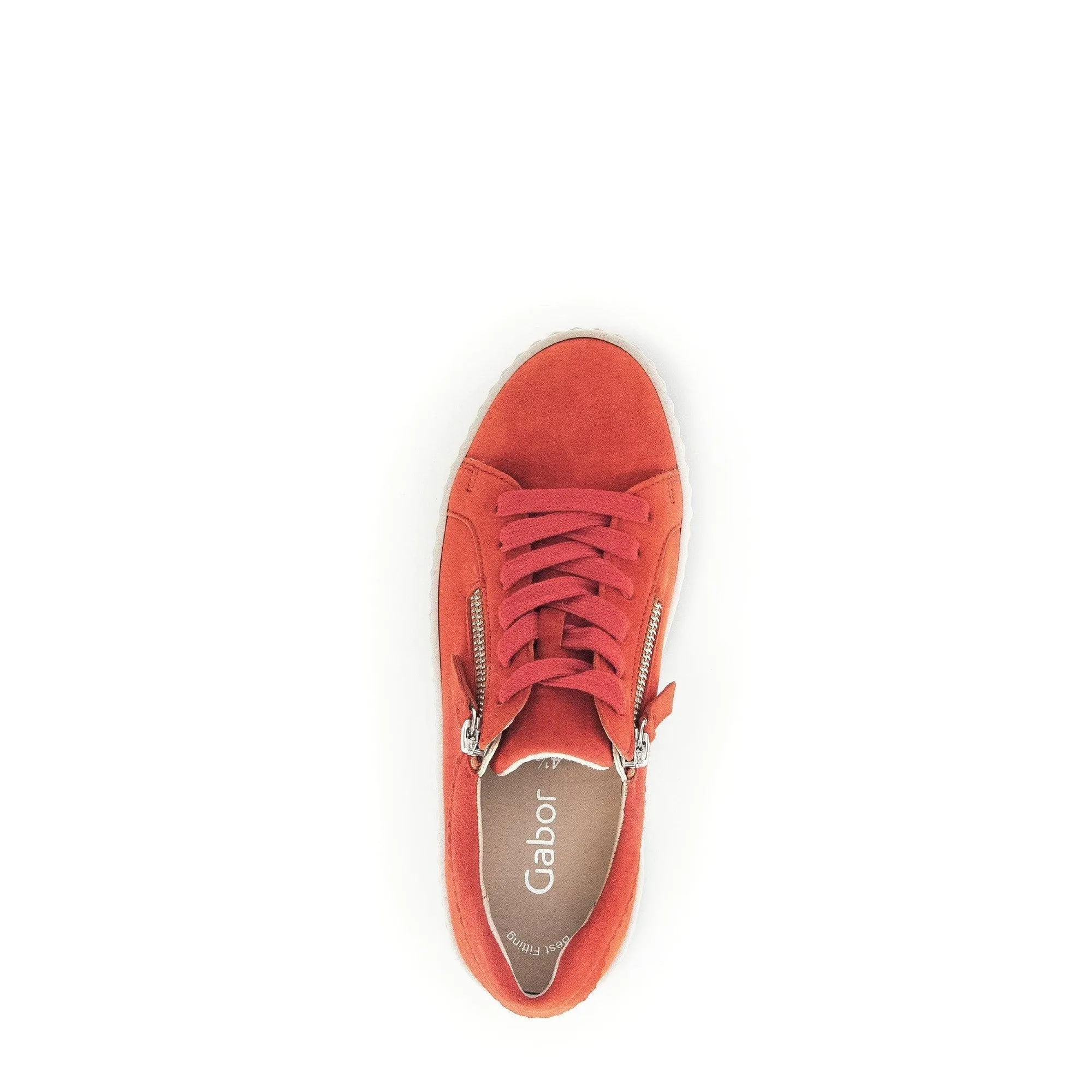 Gabor 43.200.35 Dolly Ladies Orange Suede Lace Up Trainers