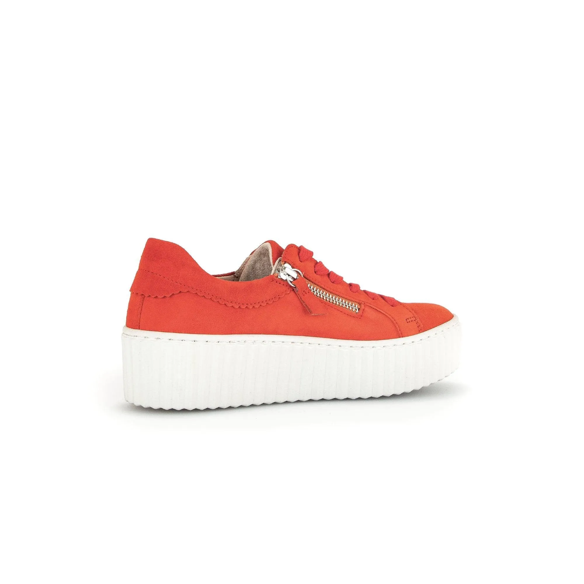 Gabor 43.200.35 Dolly Ladies Orange Suede Lace Up Trainers