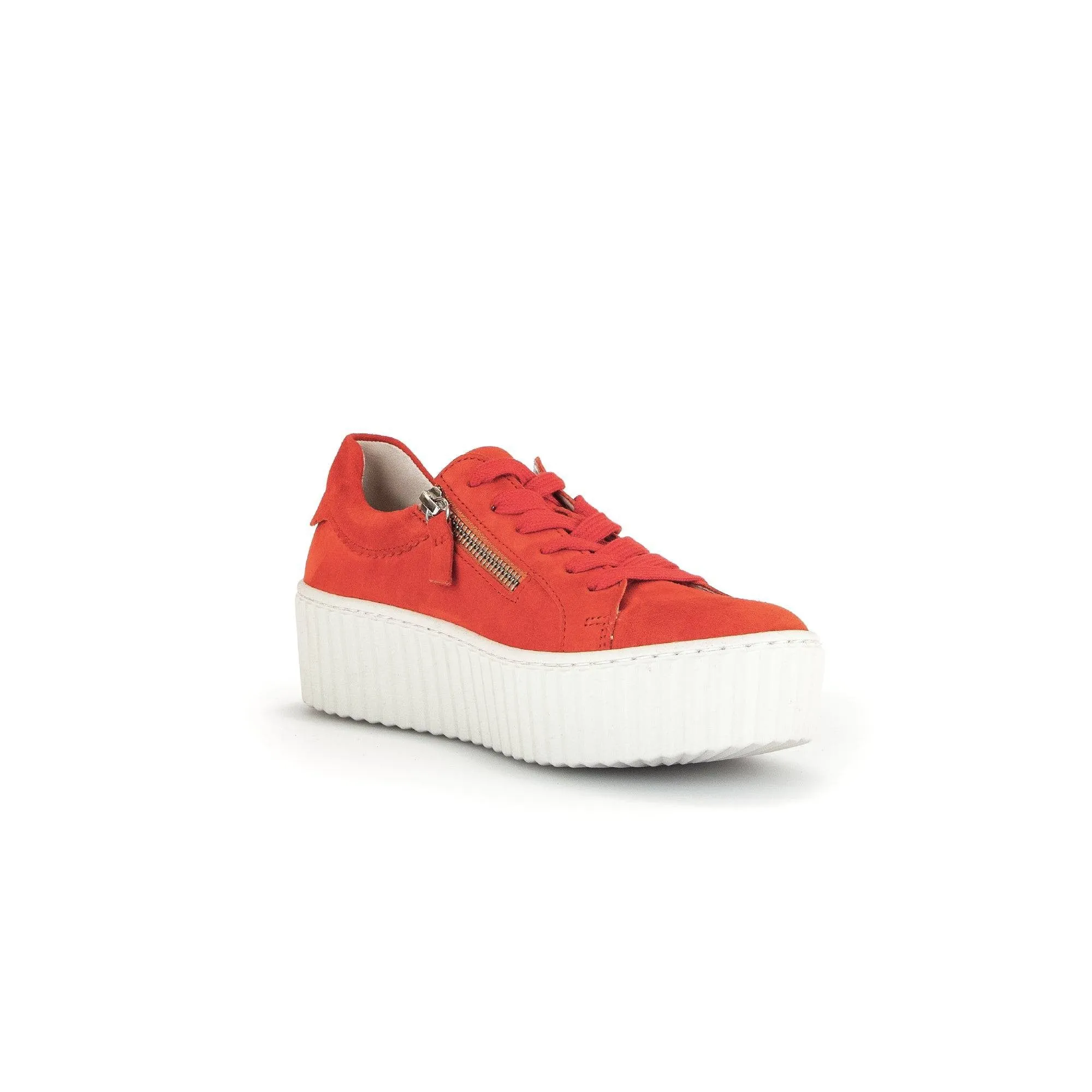 Gabor 43.200.35 Dolly Ladies Orange Suede Lace Up Trainers